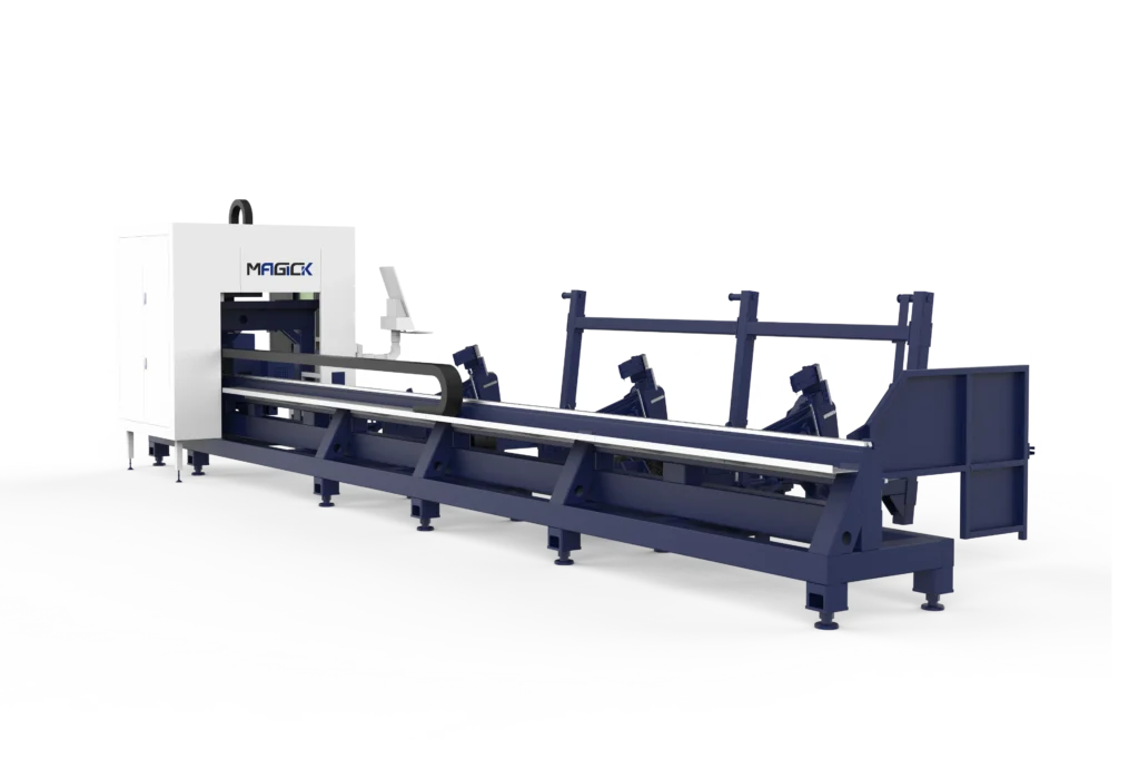 Comparing semi-auto and fully-auto loading systems for tube laser.