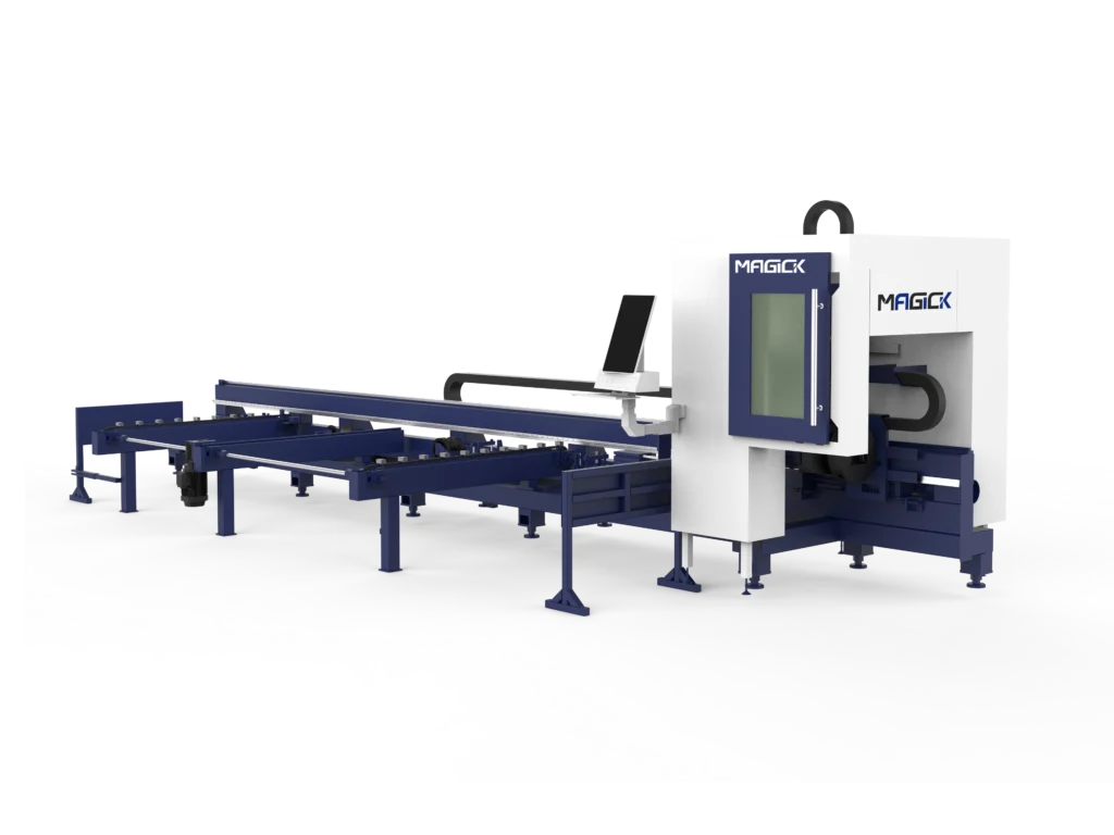 MAGICK MK-6012T2C economic tube fiber laser cutting machine.