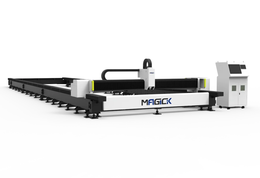 MAGICK Gantry Type Ground Rail Fiber Laser Cutting Machine for heavy steel plates.