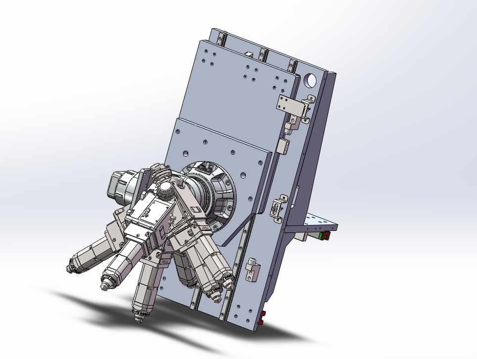 3D CAD model of ground rail laser cutting machine multi-axis beveling head.