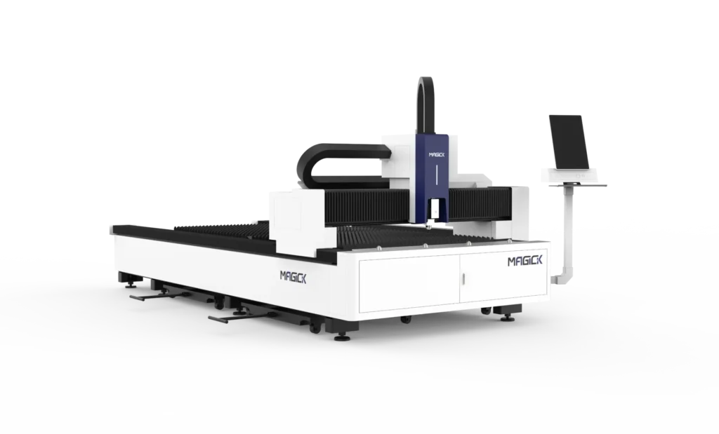 Full machine image of the MK-S Open Single Platform Fiber Laser Cutting Machine
